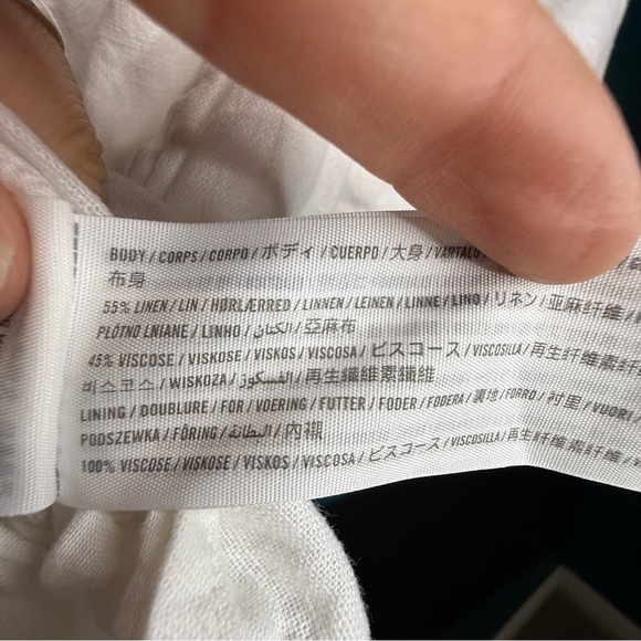 White Puff linen blend Sleeve Crop Blouse - Picture 6 of 10